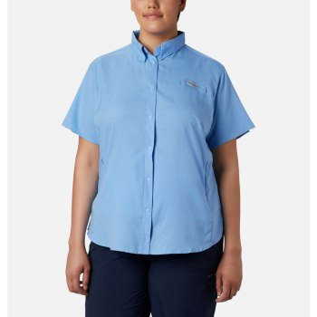 Columbia PFG Tamiami II Short Sleeve Plus Size, Camisa Blancos Para Mujer | 547908-TMZ